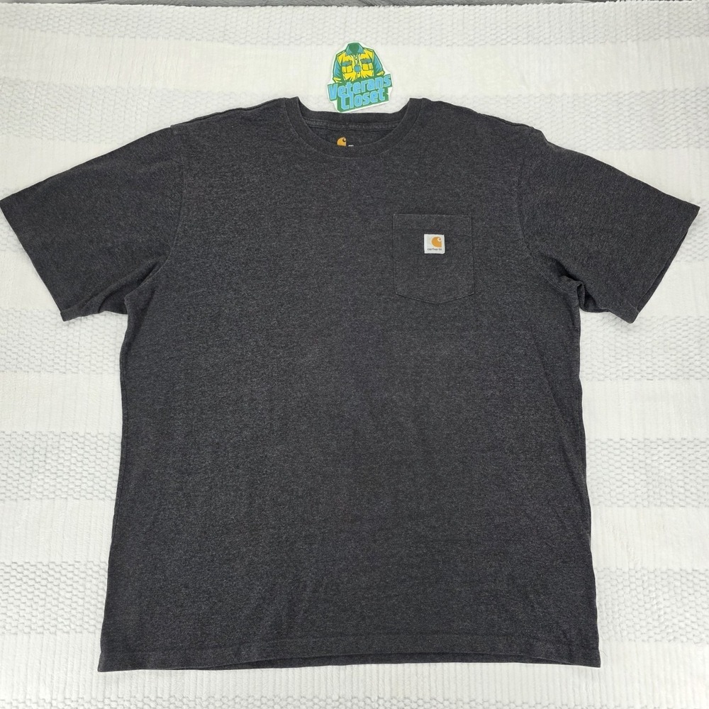 Carhartt Mens 2XL Tall Charcoal Gray Pocket T-Shirt Original Fit EUC Work